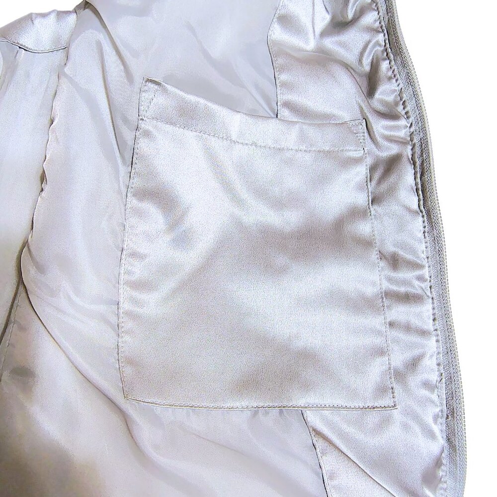 Liz Claiborne Silver Quilted Puffer Vest | Size XL | Lightweight Satin Shine - Picture 6 of 8
